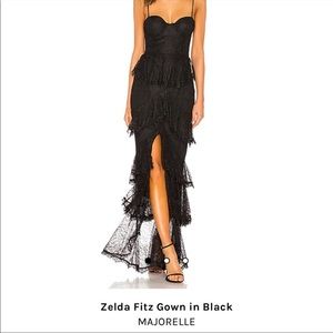 MAJORELLE Zelda Fitz Gown in Black